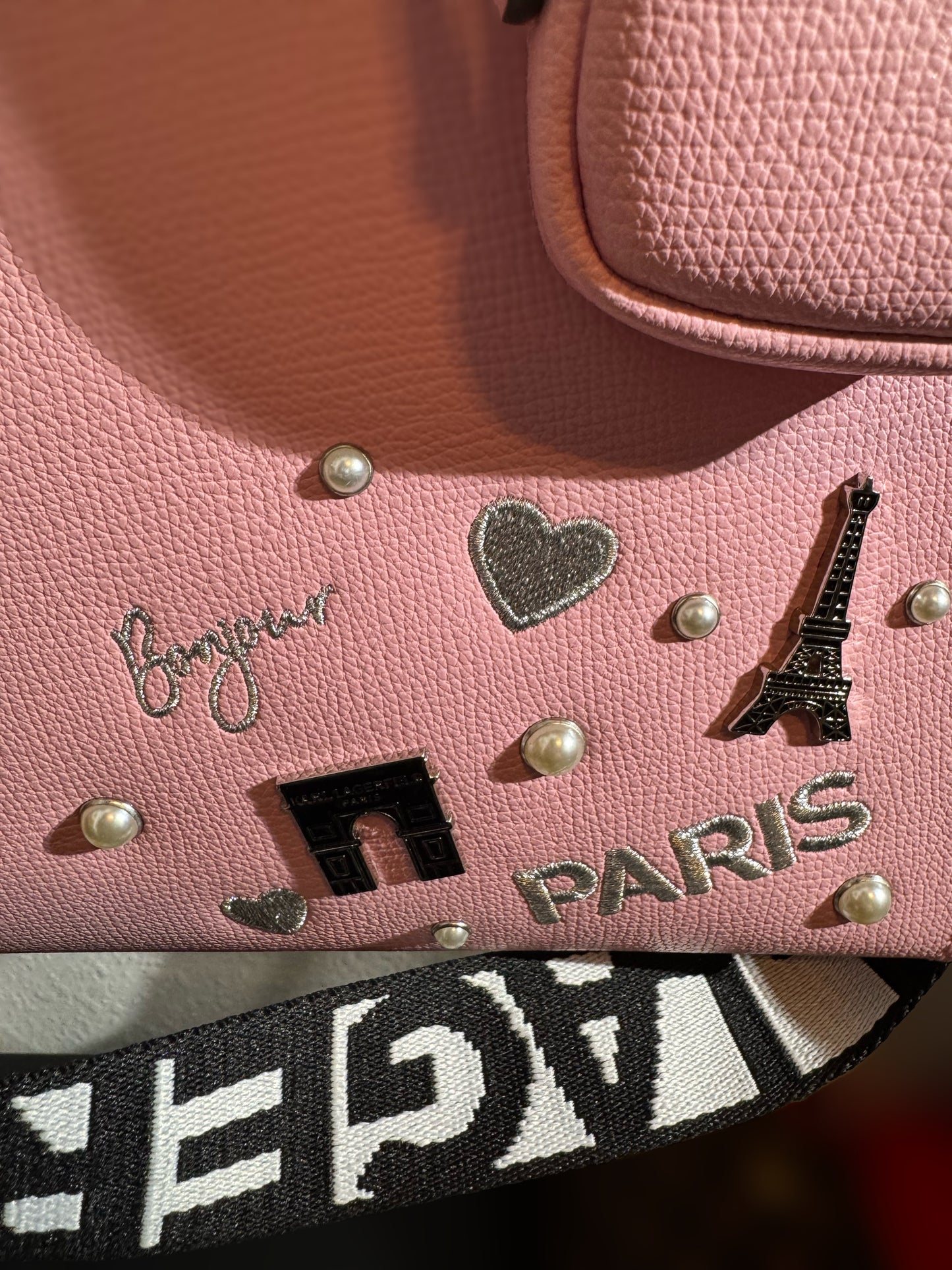👛 Karl Lagerfeld Paris Pink Leather "Bonjour Paris"