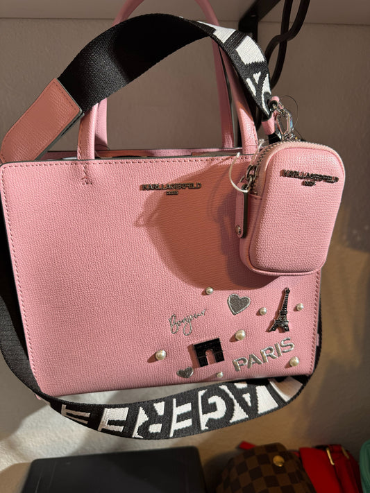 👛 Karl Lagerfeld Paris Pink Leather "Bonjour Paris"
