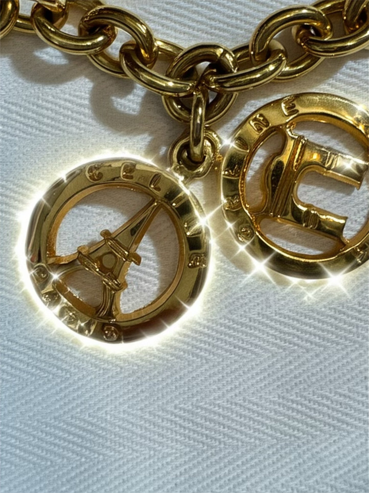 ✨ Vintage Celine Paris Gold-Tone Charm Bracelet