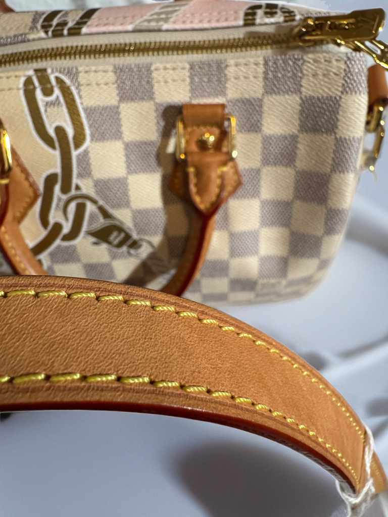 👜 Louis Vuitton Damier Azur Speedy Bandoulière 25 – Chain Print Limited Edition
