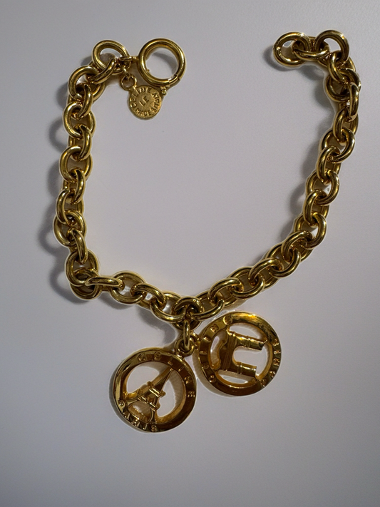 ✨ Vintage Celine Paris Gold-Tone Charm Bracelet