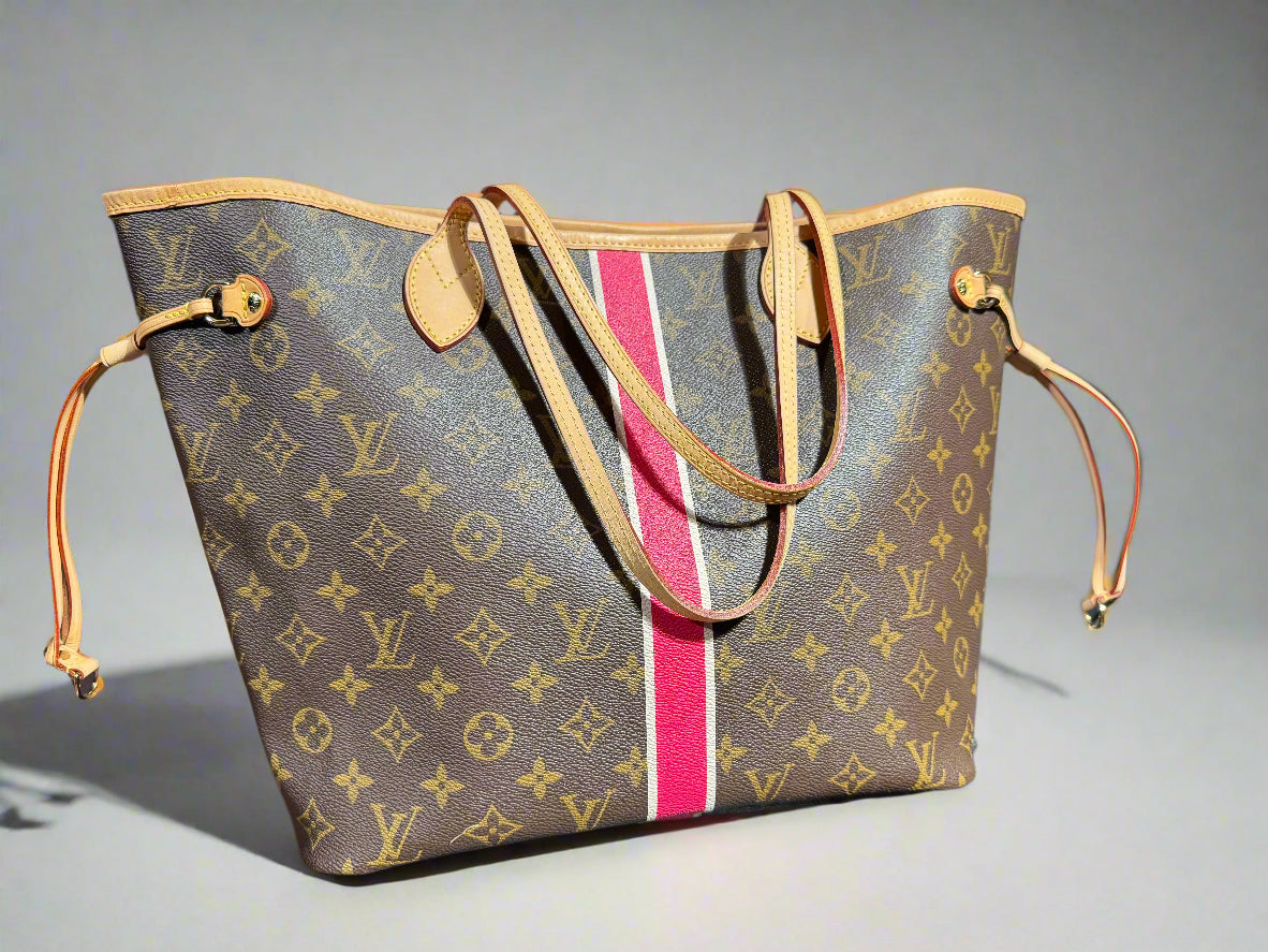Louis Vuitton - Monogram Heritage Neverfull GM - Fuschia and White