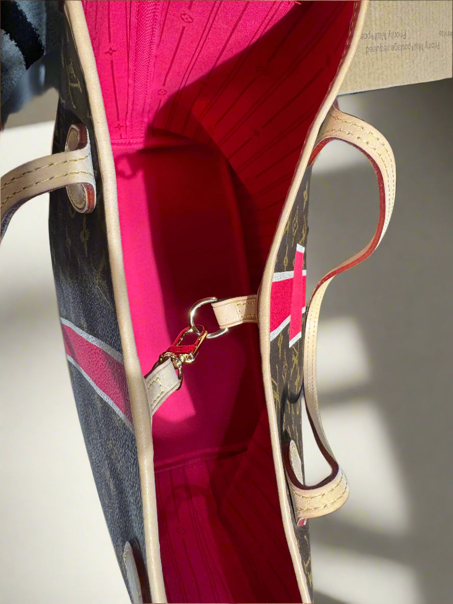 Louis Vuitton - Monogram Heritage Neverfull GM - Fuschia and White