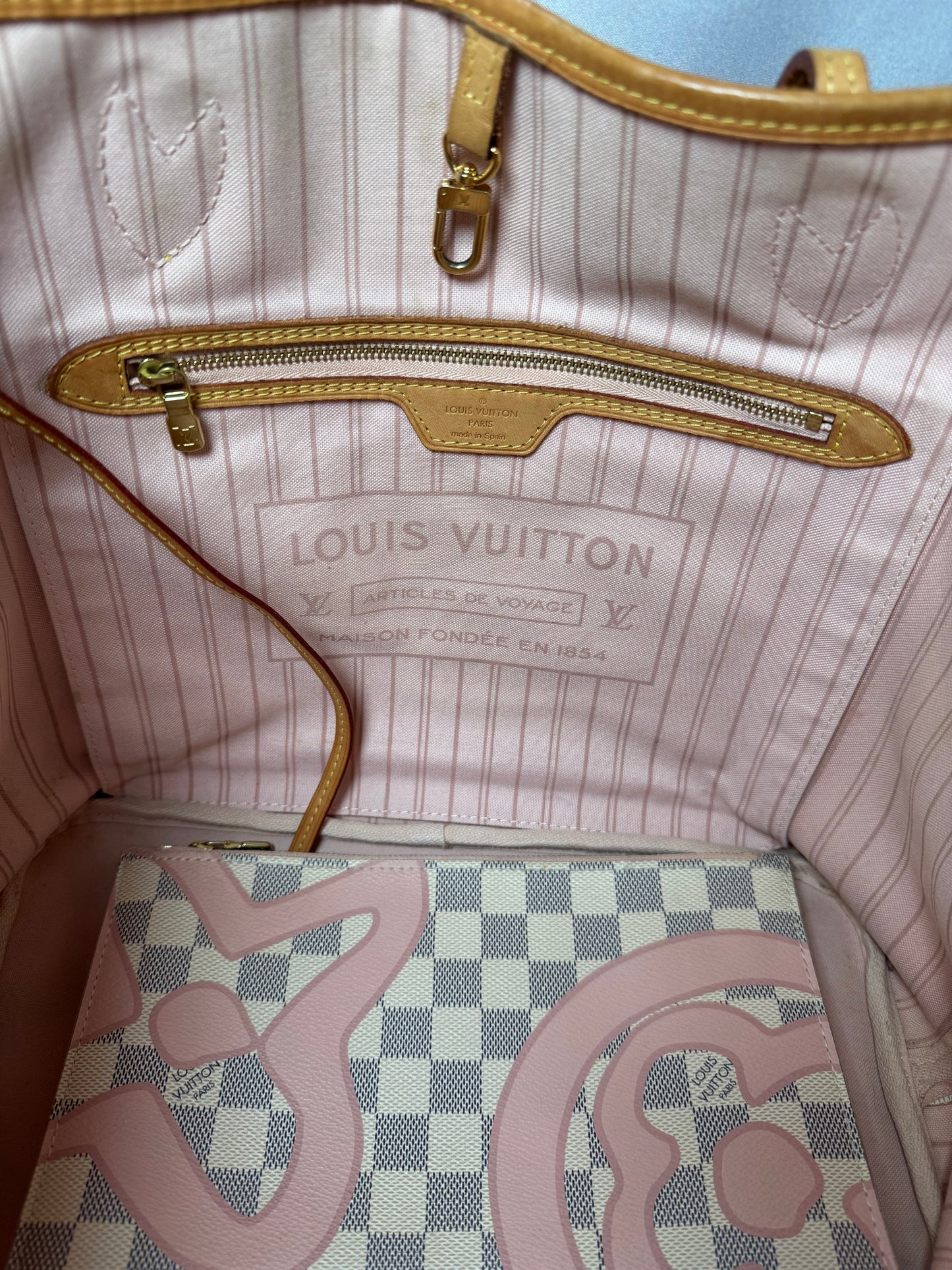 Louis Vuitton - Louis Vuitton Neverfull MM Damier Azur Tahitienne with Pouchette