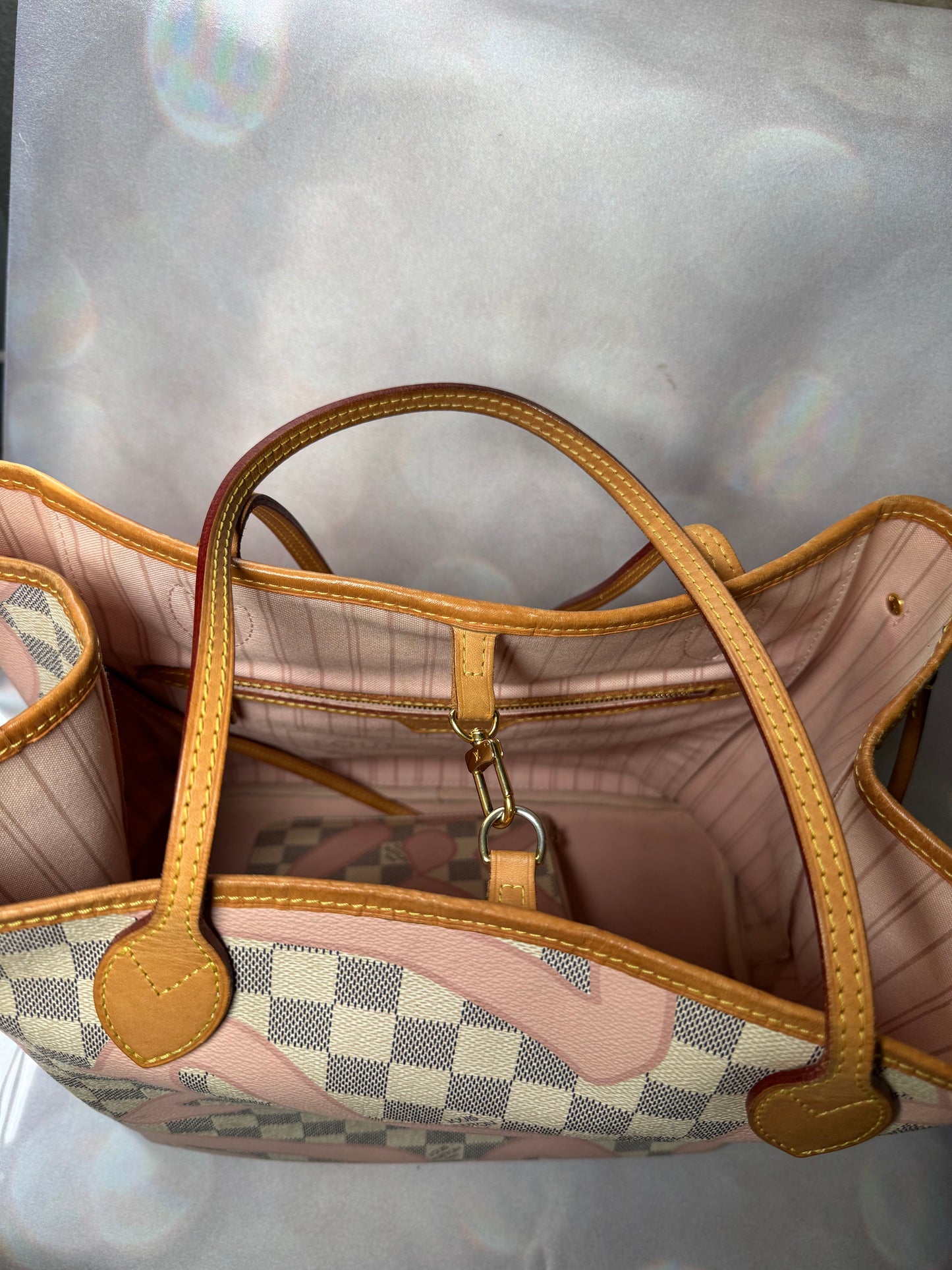 Louis Vuitton - Louis Vuitton Neverfull MM Damier Azur Tahitienne with Pouchette